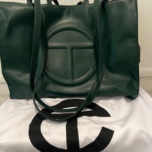 Telfar Leather Bag Dark Olive Large